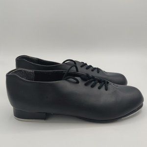 Capezio Black Leather Lace Up Tap Shoes